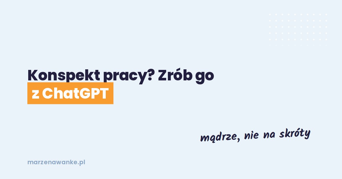 Okładka wpisu: konspekt pracy z ChatGPT